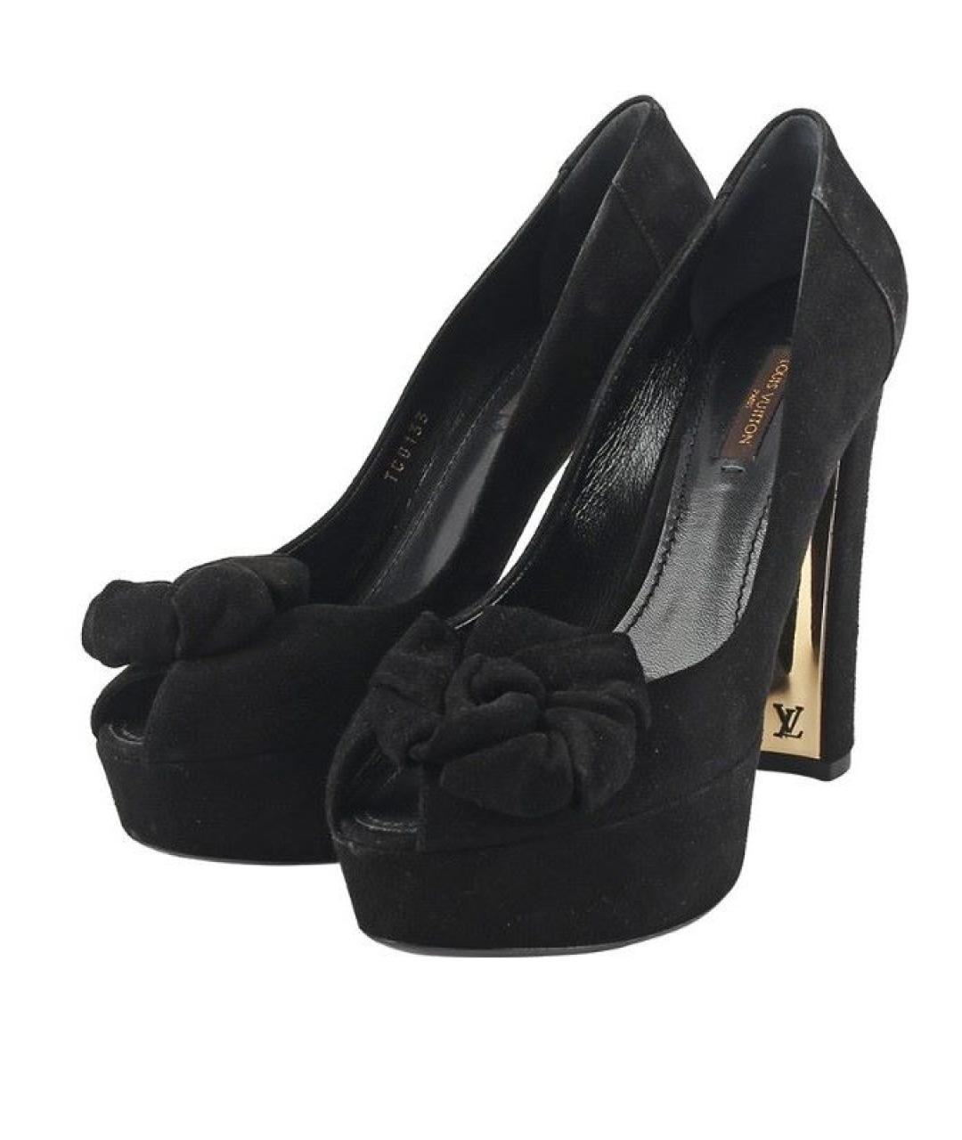 LOUIS VUITTON Черные замшевые туфли, фото 9
