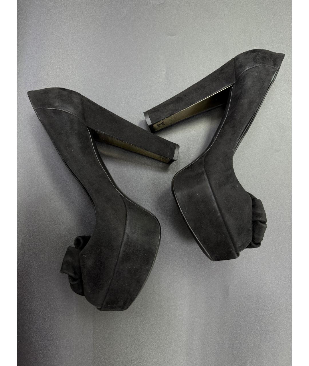 LOUIS VUITTON Черные замшевые туфли, фото 3
