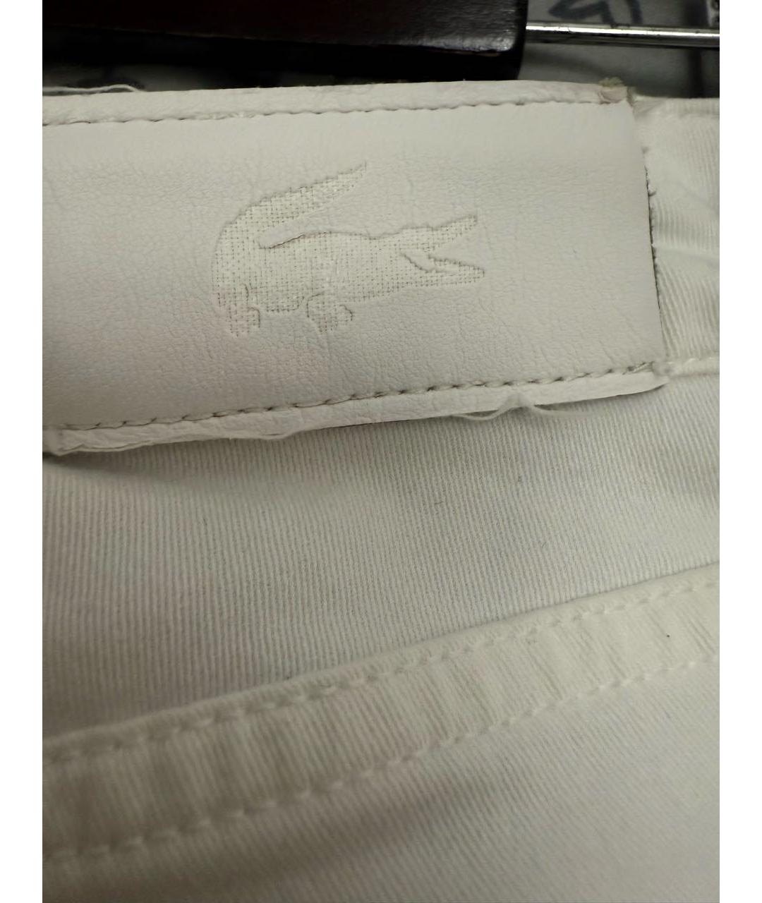 LACOSTE Белые хлопковые прямые джинсы, фото 5