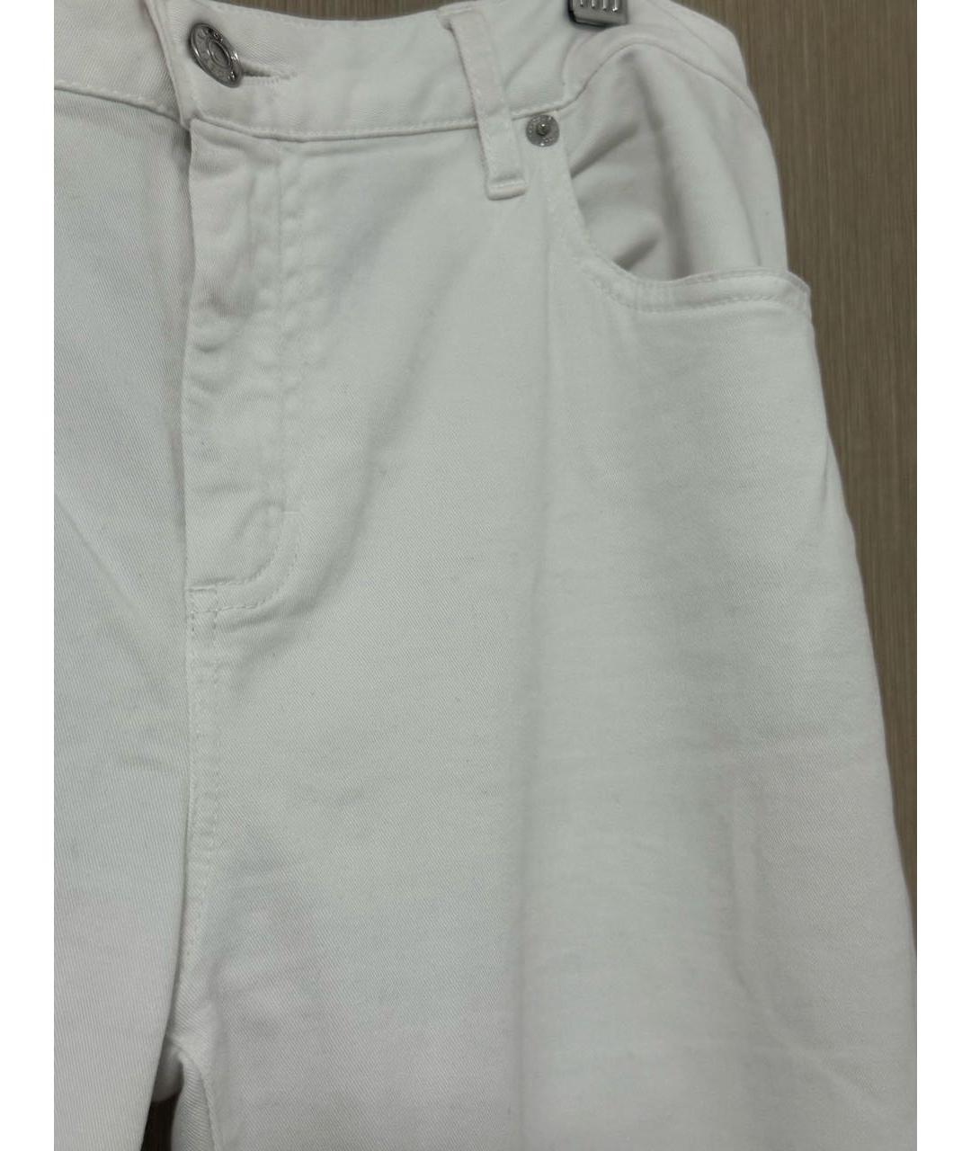 LACOSTE Белые хлопковые прямые джинсы, фото 4