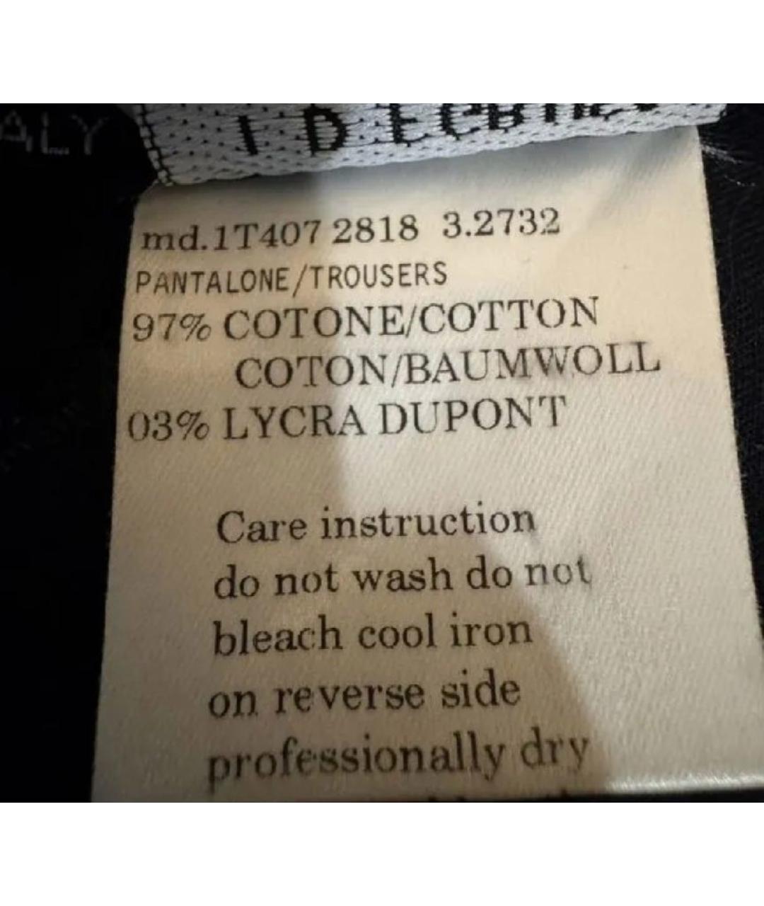 THIERRY MUGLER VINTAGE Черные хлопковые прямые брюки, фото 8