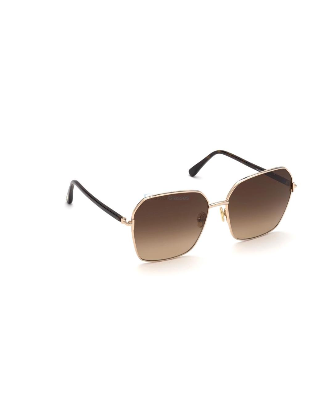 TOM FORD Золотые металлические солнцезащитные очки, фото 2