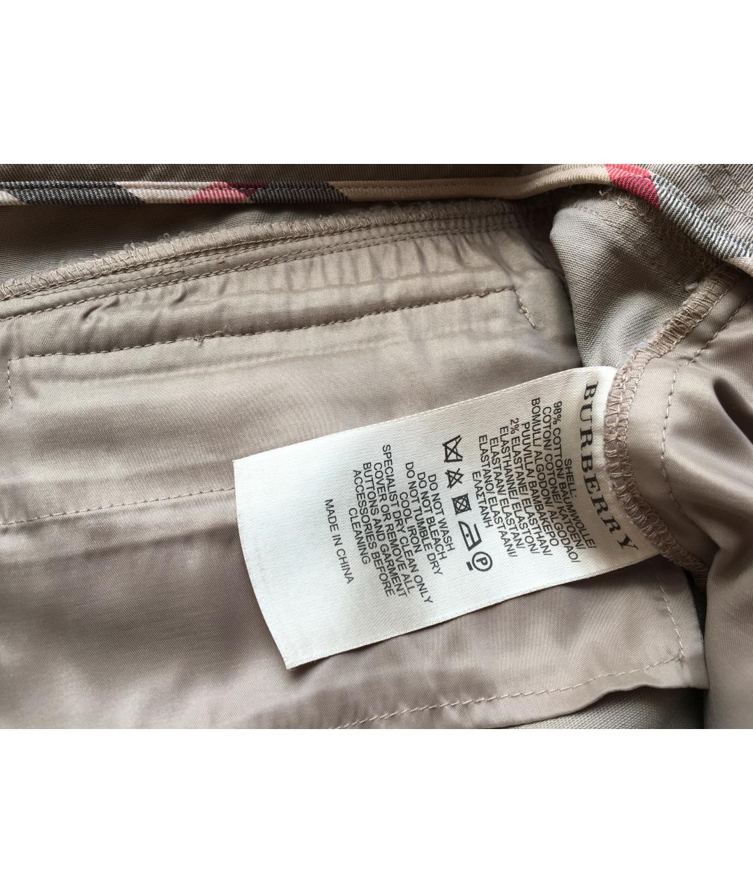 BURBERRY Серые хлопко-эластановые прямые брюки, фото 7