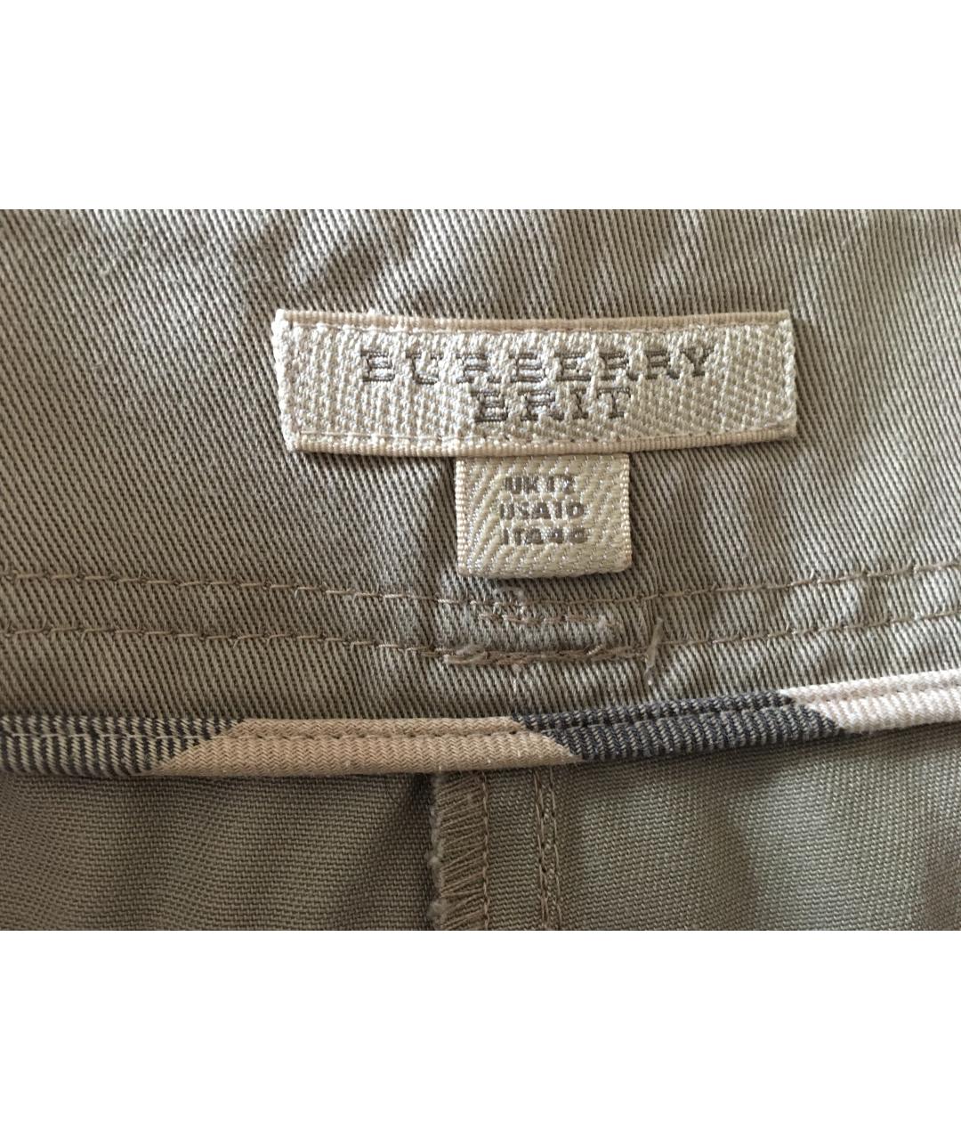 BURBERRY Серые хлопко-эластановые прямые брюки, фото 4