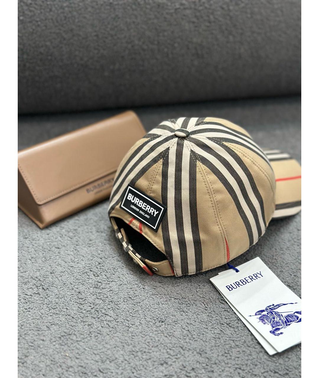 BURBERRY Бежевая хлопковая кепка, фото 2