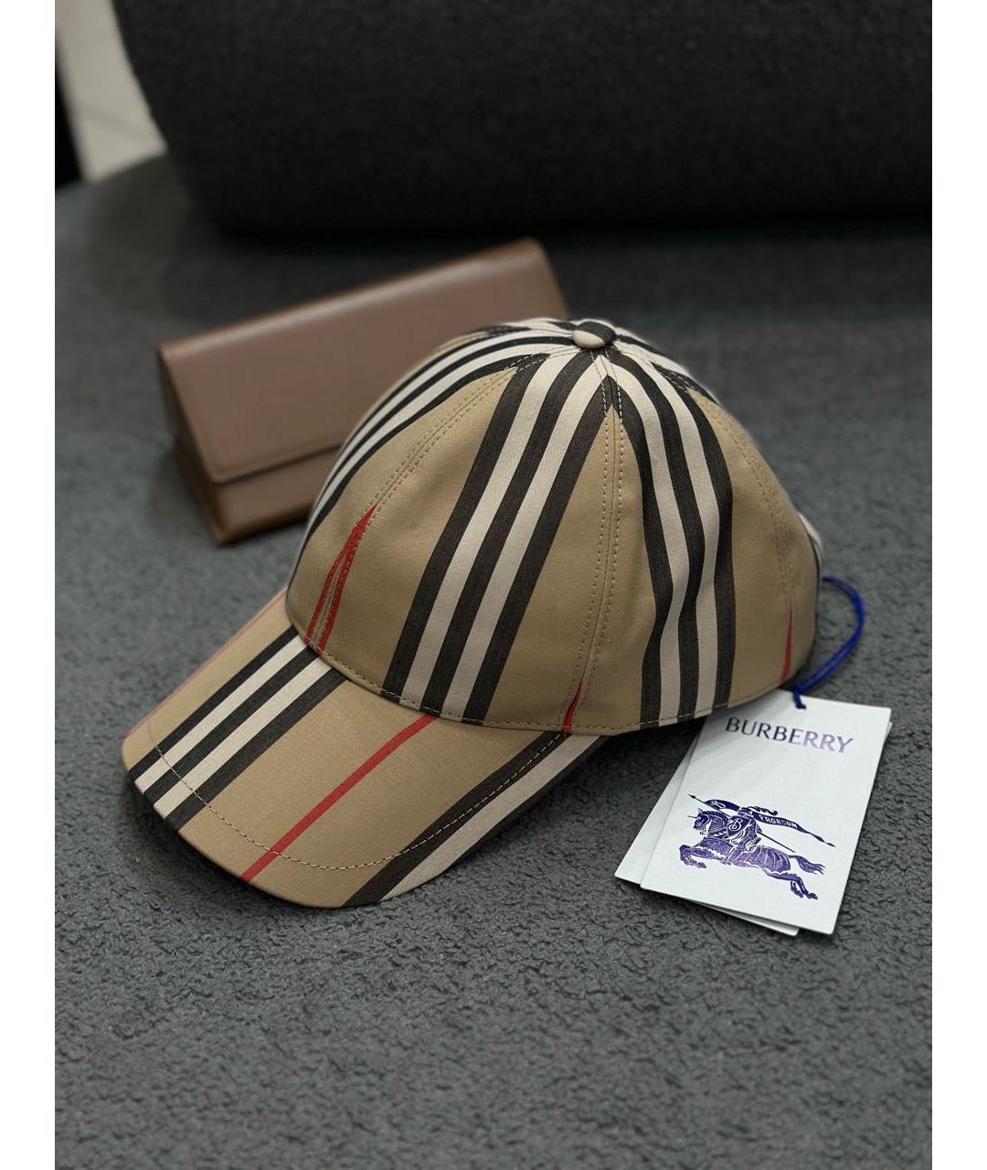 BURBERRY Бежевая хлопковая кепка, фото 9