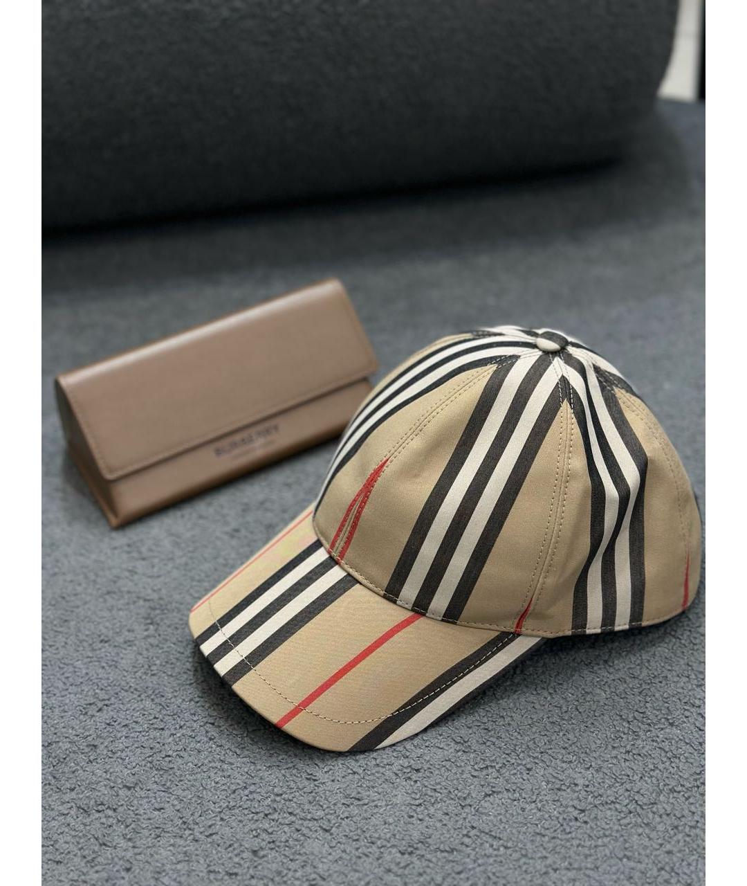 BURBERRY Бежевая хлопковая кепка, фото 3