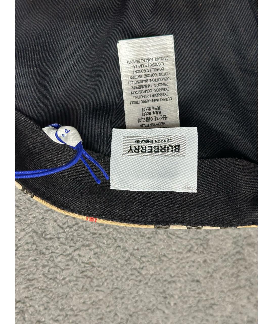BURBERRY Бежевая хлопковая кепка, фото 7
