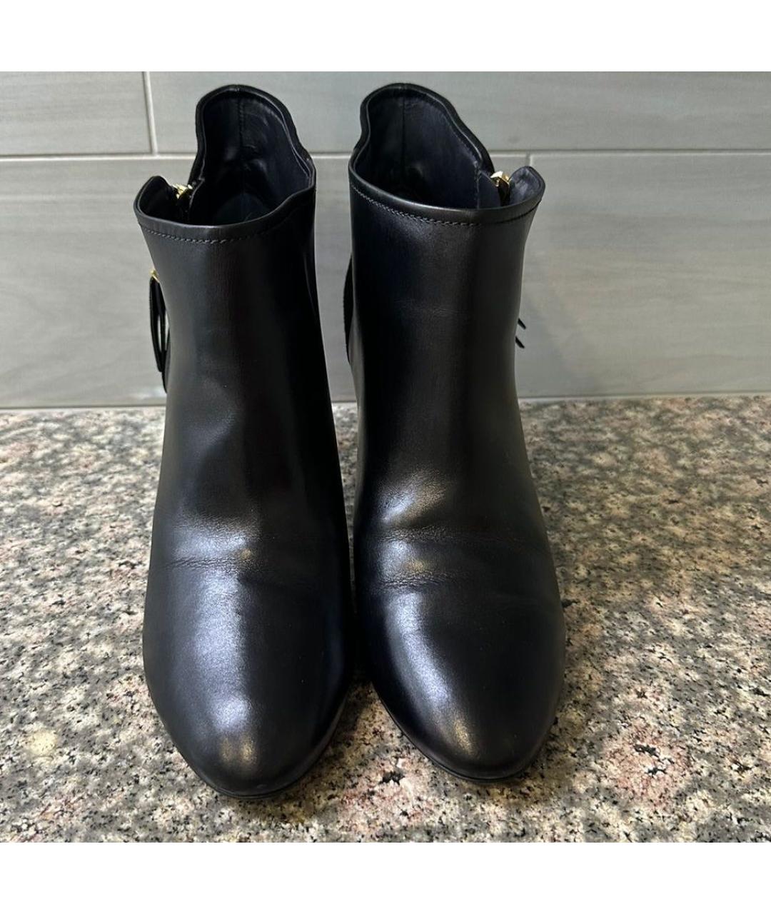 LOUIS VUITTON Черные кожаные ботильоны, фото 2