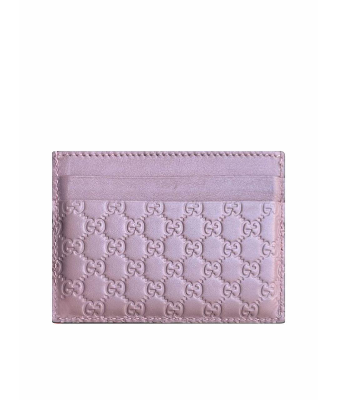 GUCCI Розовый кожаный кардхолдер, фото 1