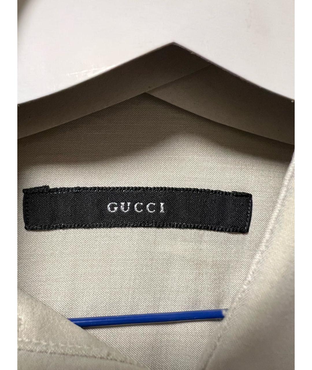 GUCCI Серая хлопковая классическая рубашка, фото 2