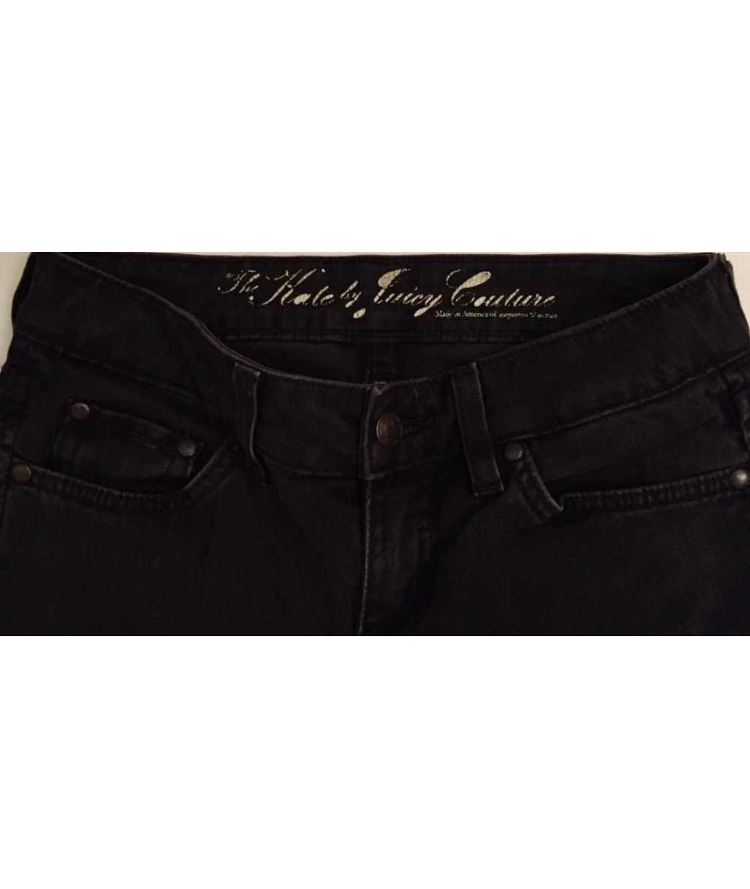 JUICY COUTURE Черные хлопко-эластановые прямые джинсы, фото 5