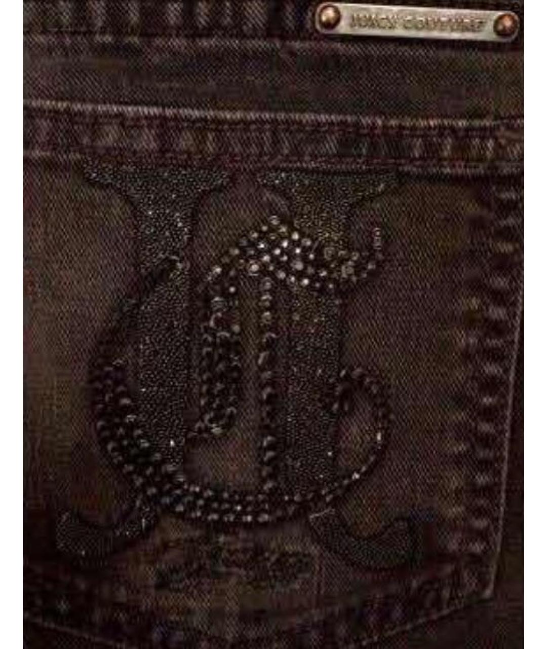 JUICY COUTURE Черные хлопко-эластановые прямые джинсы, фото 3