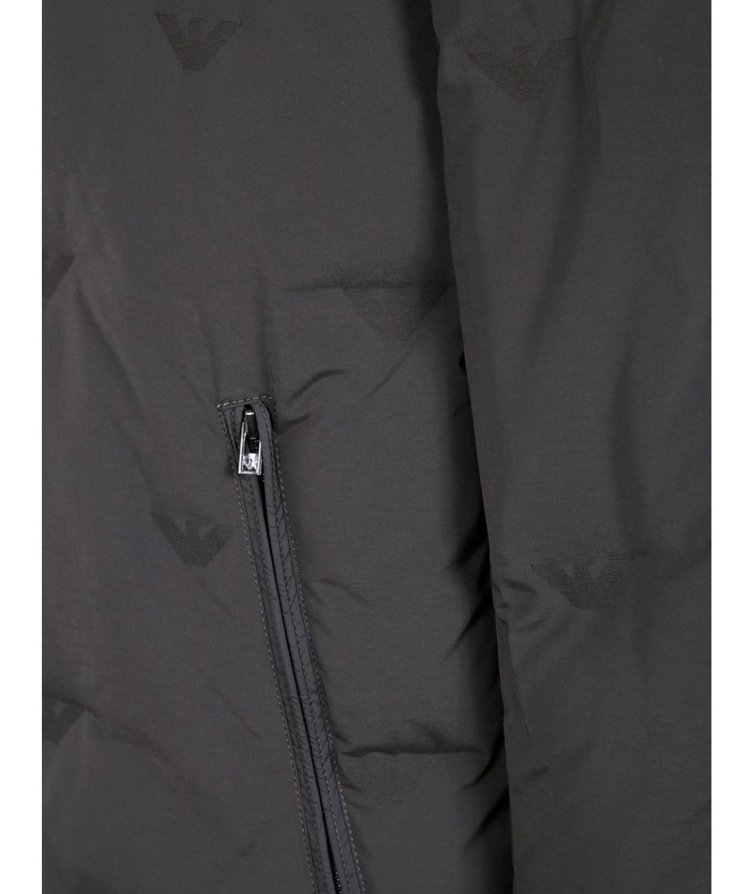 EMPORIO ARMANI Черная полиэстеровая куртка, фото 2