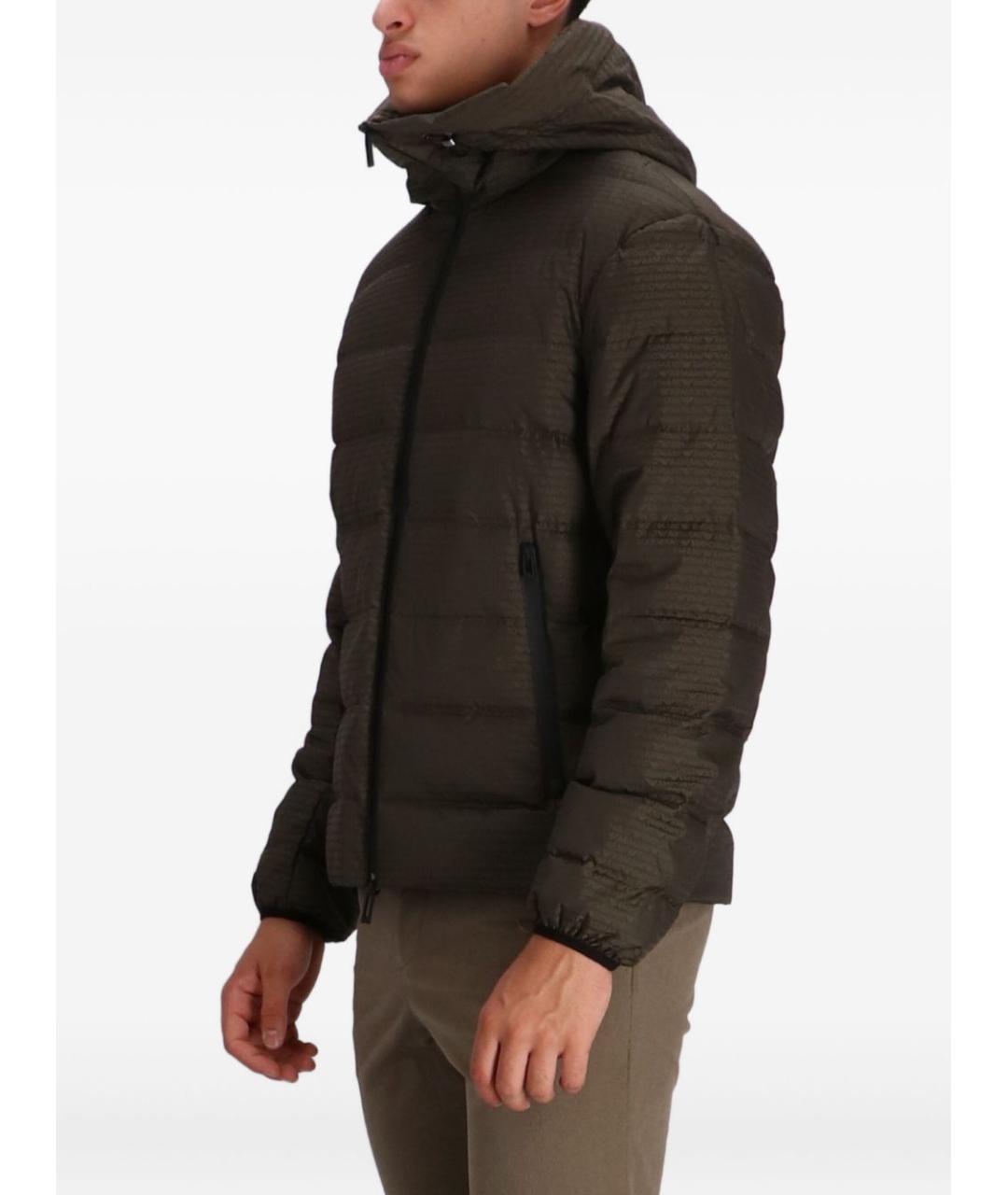 EMPORIO ARMANI Хаки полиамидовая куртка, фото 2