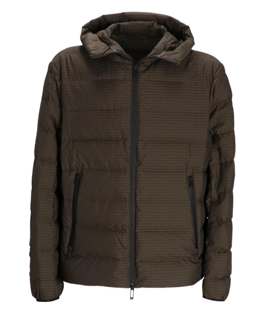 EMPORIO ARMANI Хаки полиамидовая куртка, фото 1