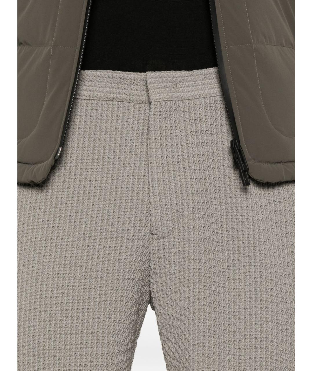 EMPORIO ARMANI Серые шерстяные повседневные брюки, фото 4