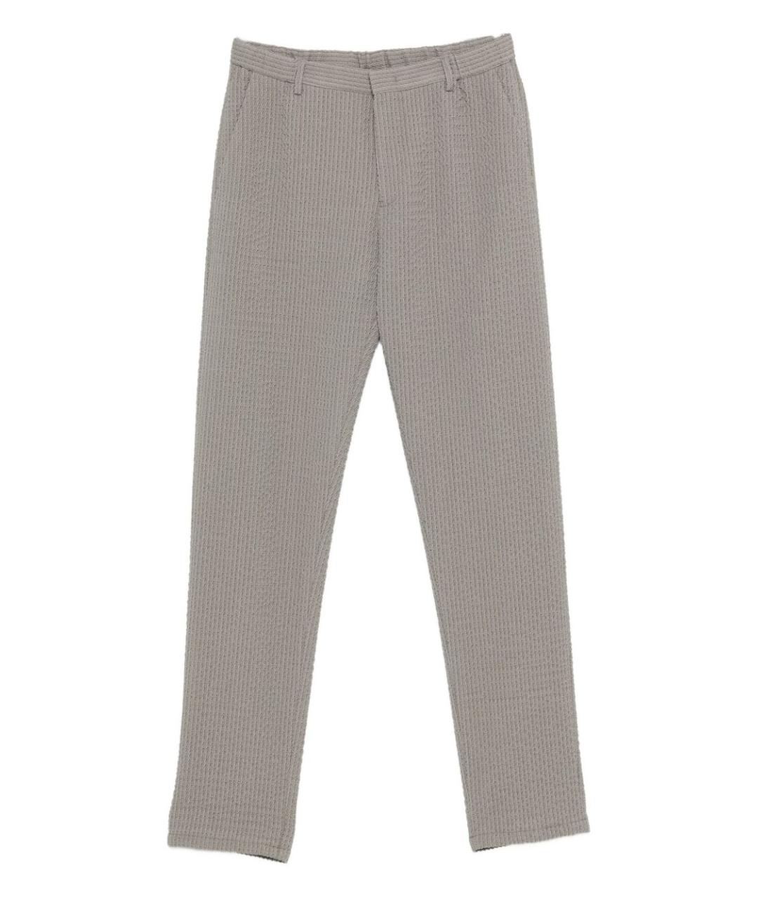 EMPORIO ARMANI Серые шерстяные повседневные брюки, фото 1