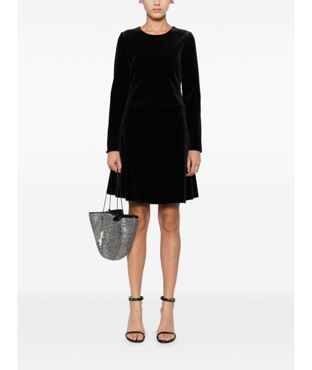 EMPORIO ARMANI Черное полиэстеровое повседневное платье, фото 4