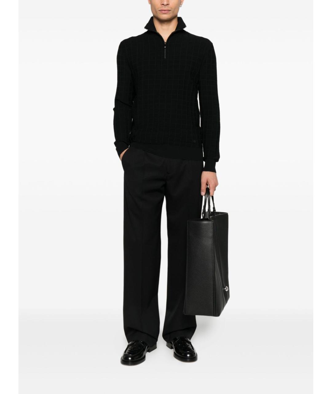 EMPORIO ARMANI Черный вискозный джемпер / свитер, фото 4