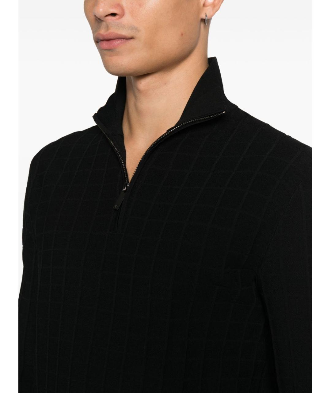 EMPORIO ARMANI Черный вискозный джемпер / свитер, фото 5