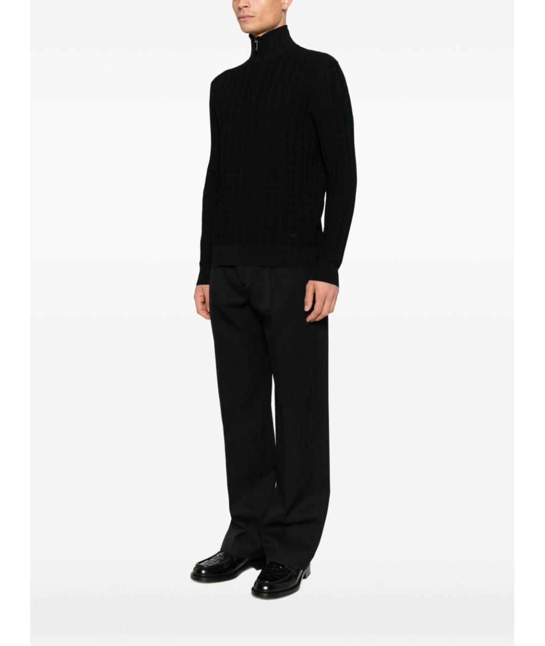 EMPORIO ARMANI Черный вискозный джемпер / свитер, фото 2