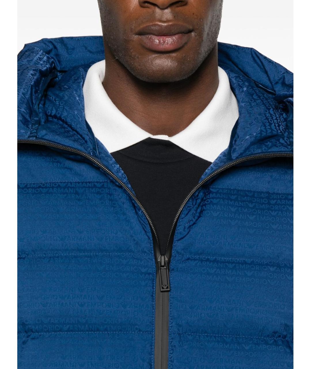 EMPORIO ARMANI Синяя полиамидовая куртка, фото 5