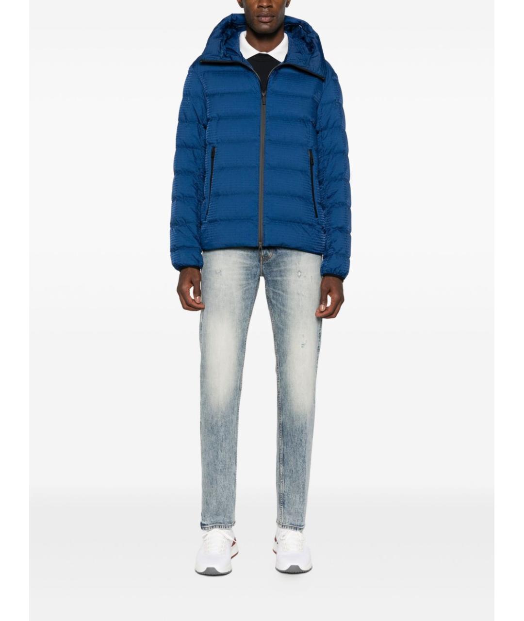 EMPORIO ARMANI Синяя полиамидовая куртка, фото 2