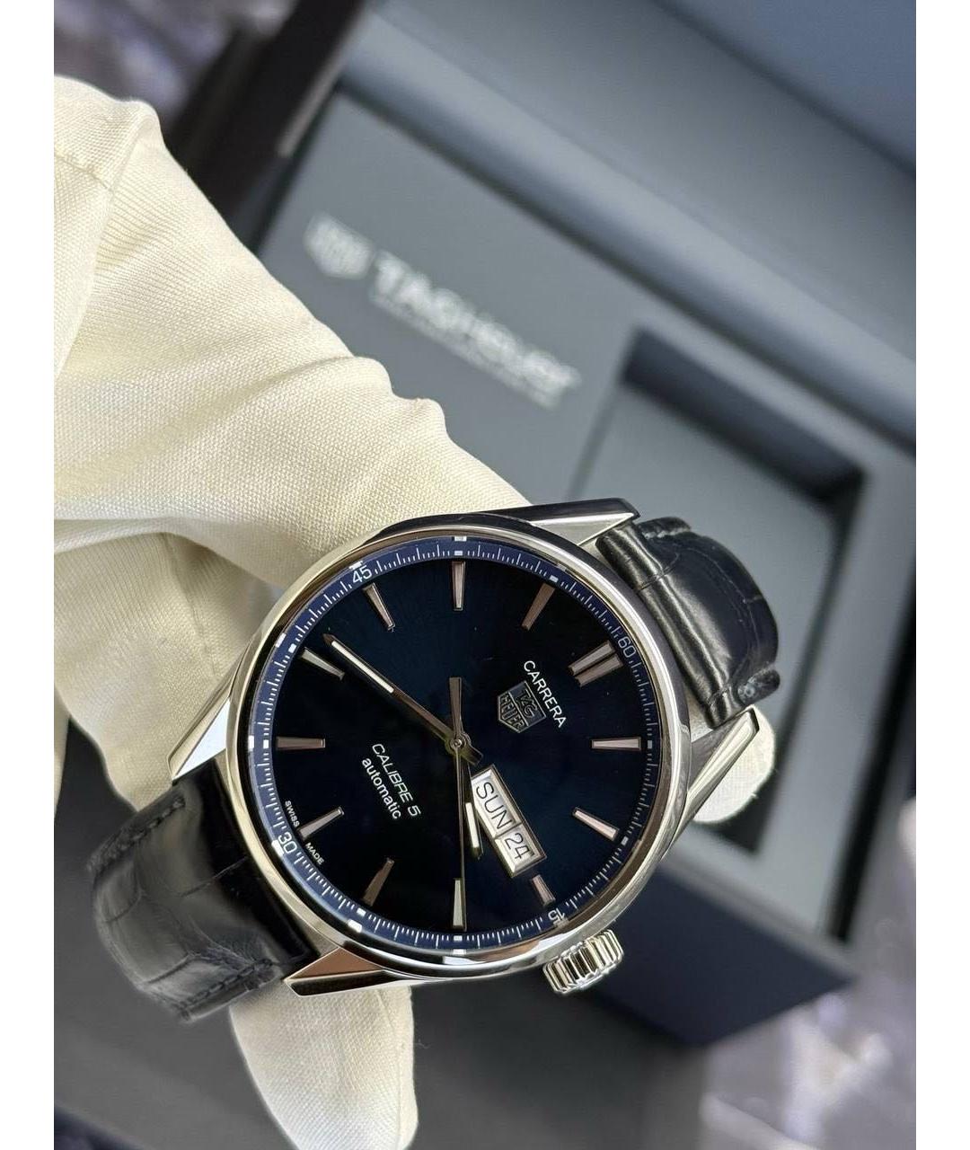 TAG HEUER Темно-синие металлические часы, фото 5
