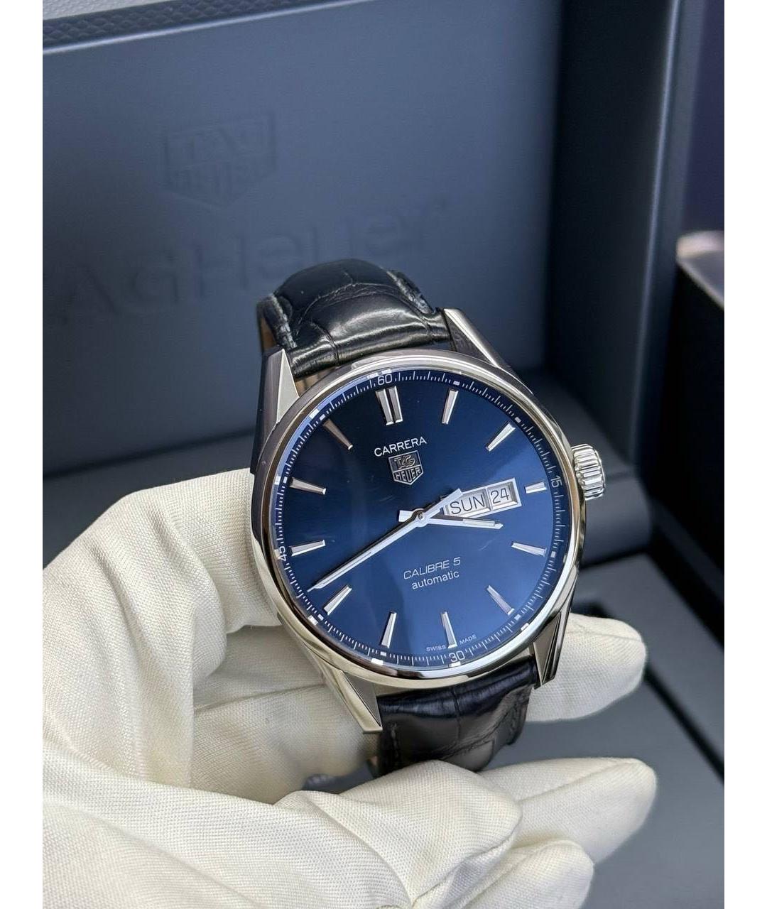 TAG HEUER Темно-синие металлические часы, фото 9