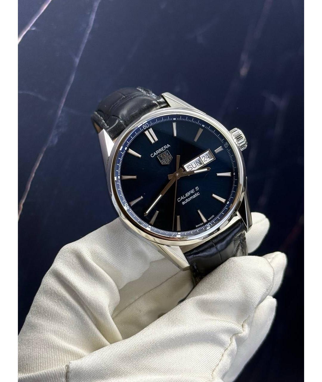 TAG HEUER Темно-синие металлические часы, фото 3