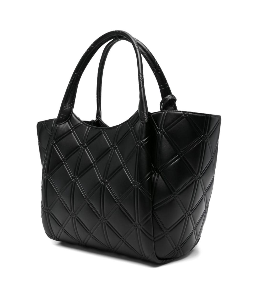 EMPORIO ARMANI Черная кожаная сумка тоут, фото 4