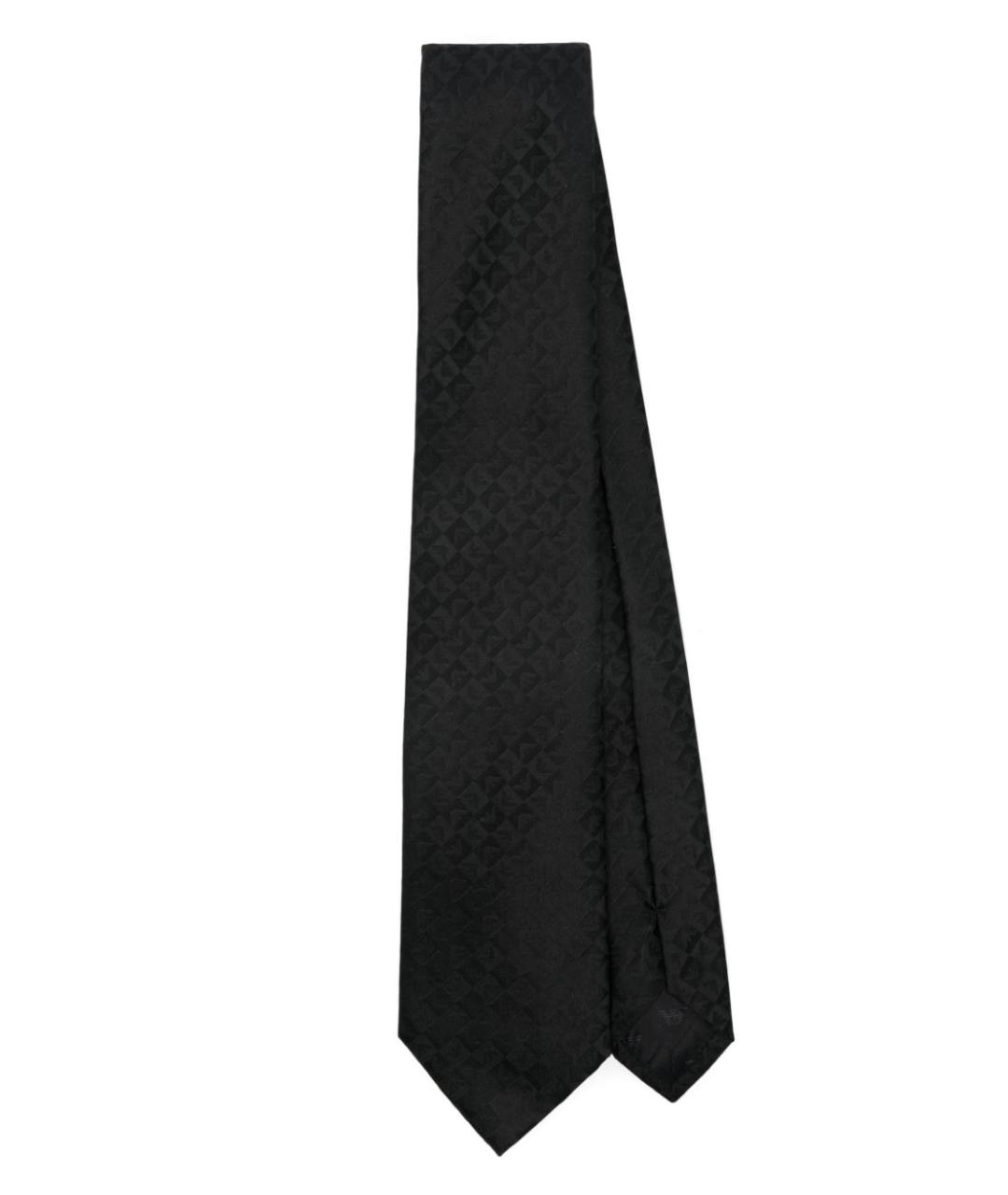 EMPORIO ARMANI Черный шелковый галстук, фото 1