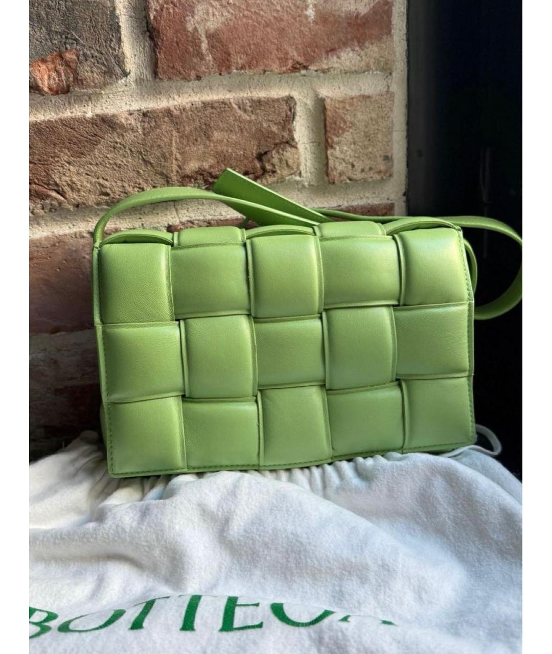 BOTTEGA VENETA Зеленая кожаная сумка через плечо, фото 2