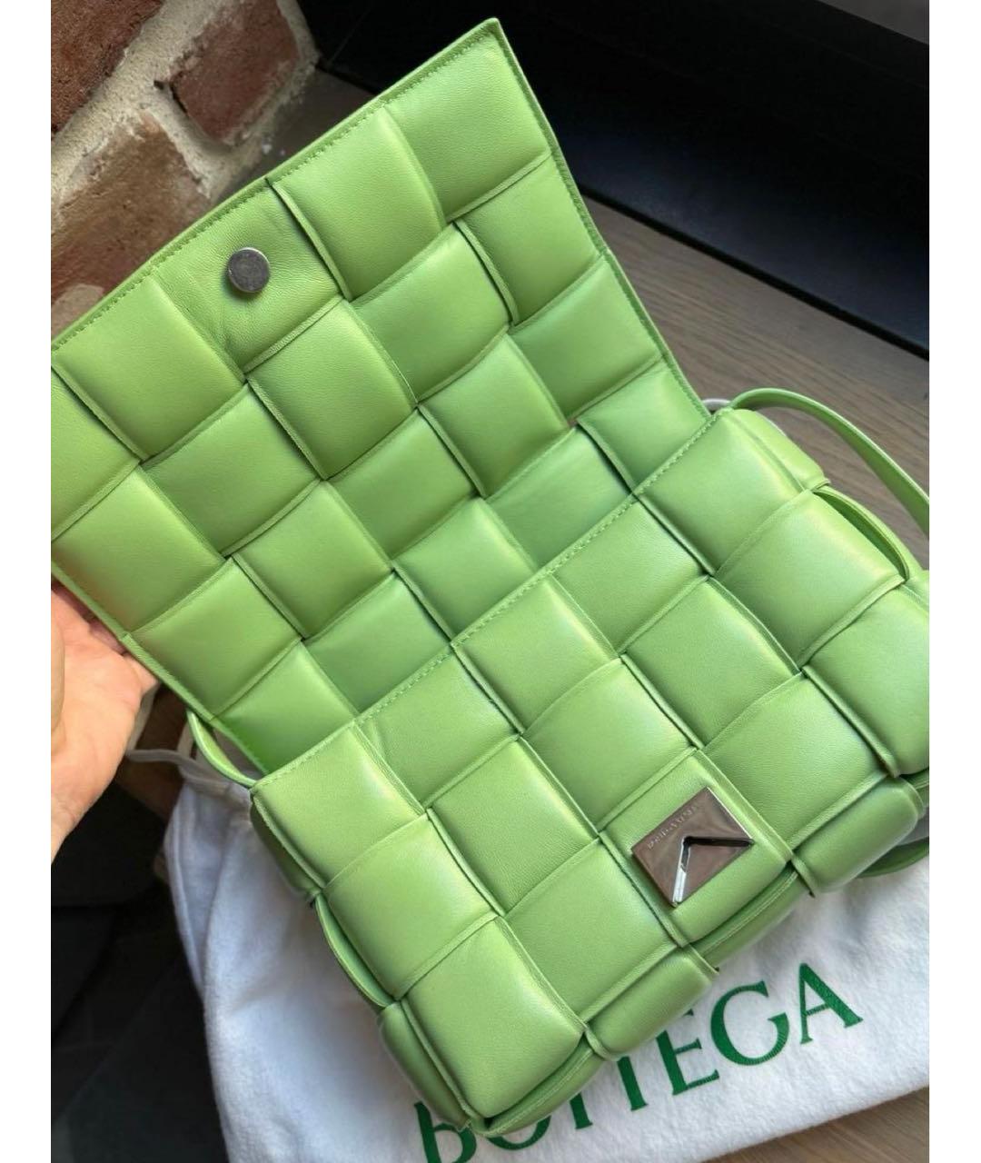 BOTTEGA VENETA Зеленая кожаная сумка через плечо, фото 4