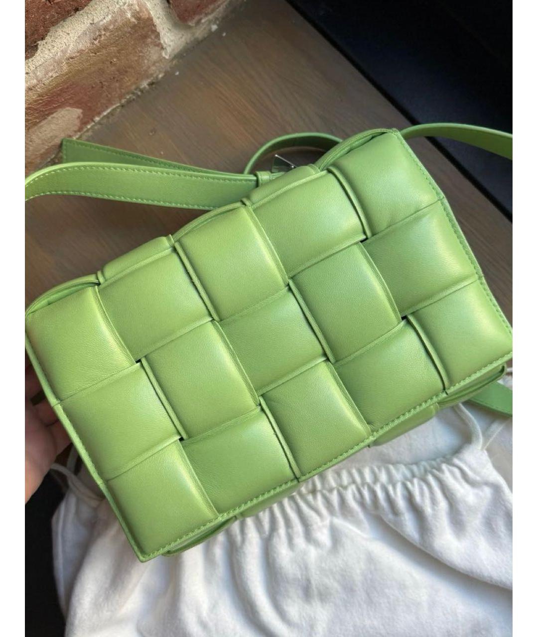 BOTTEGA VENETA Зеленая кожаная сумка через плечо, фото 5