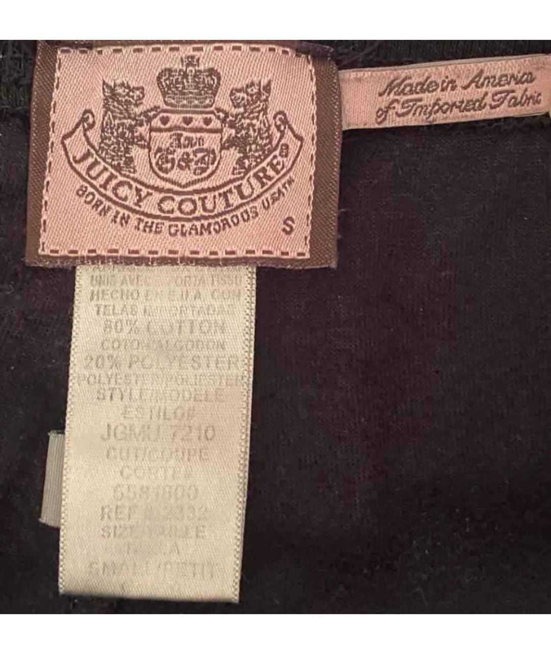 JUICY COUTURE Черные хлопко-эластановые спортивные брюки и шорты, фото 4