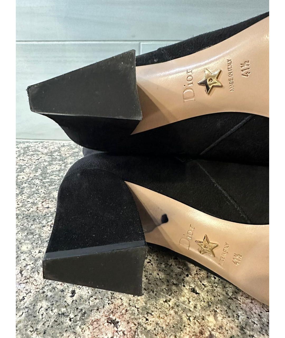 CHRISTIAN DIOR Черные замшевые ботинки, фото 3
