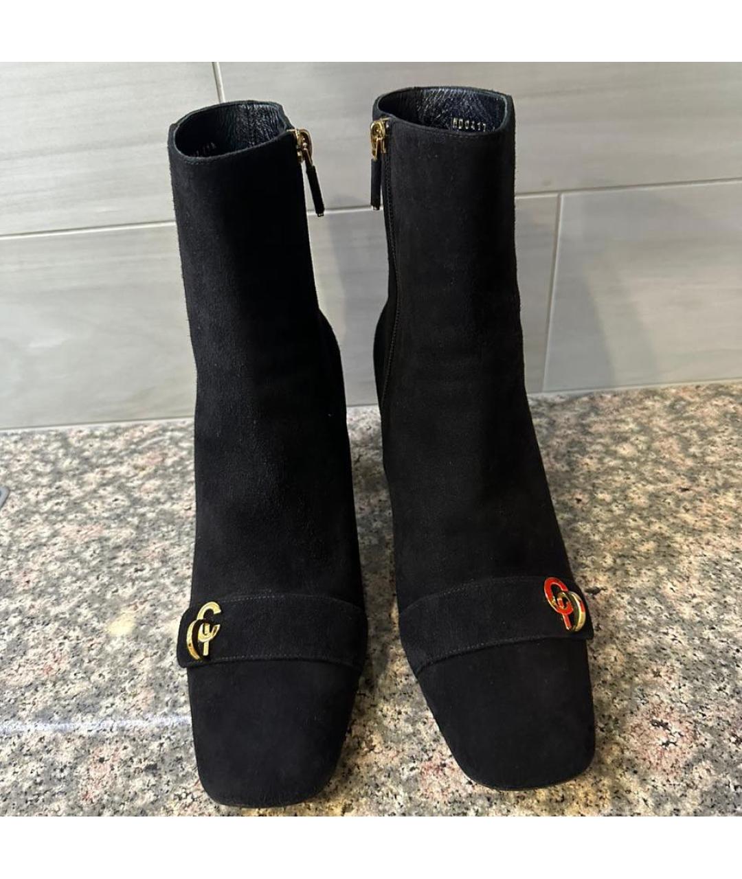 CHRISTIAN DIOR Черные замшевые ботинки, фото 2
