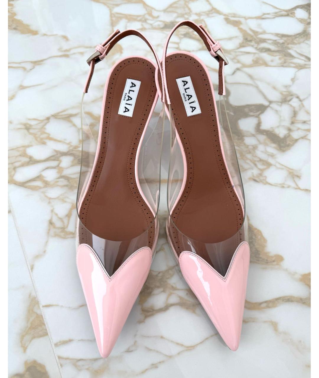 ALAIA Розовые лодочки на низком каблуке, фото 7