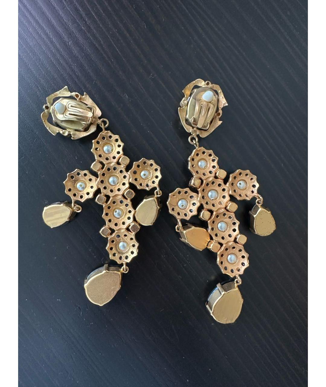 DOLCE&GABBANA Черные позолоченные клипсы, фото 2