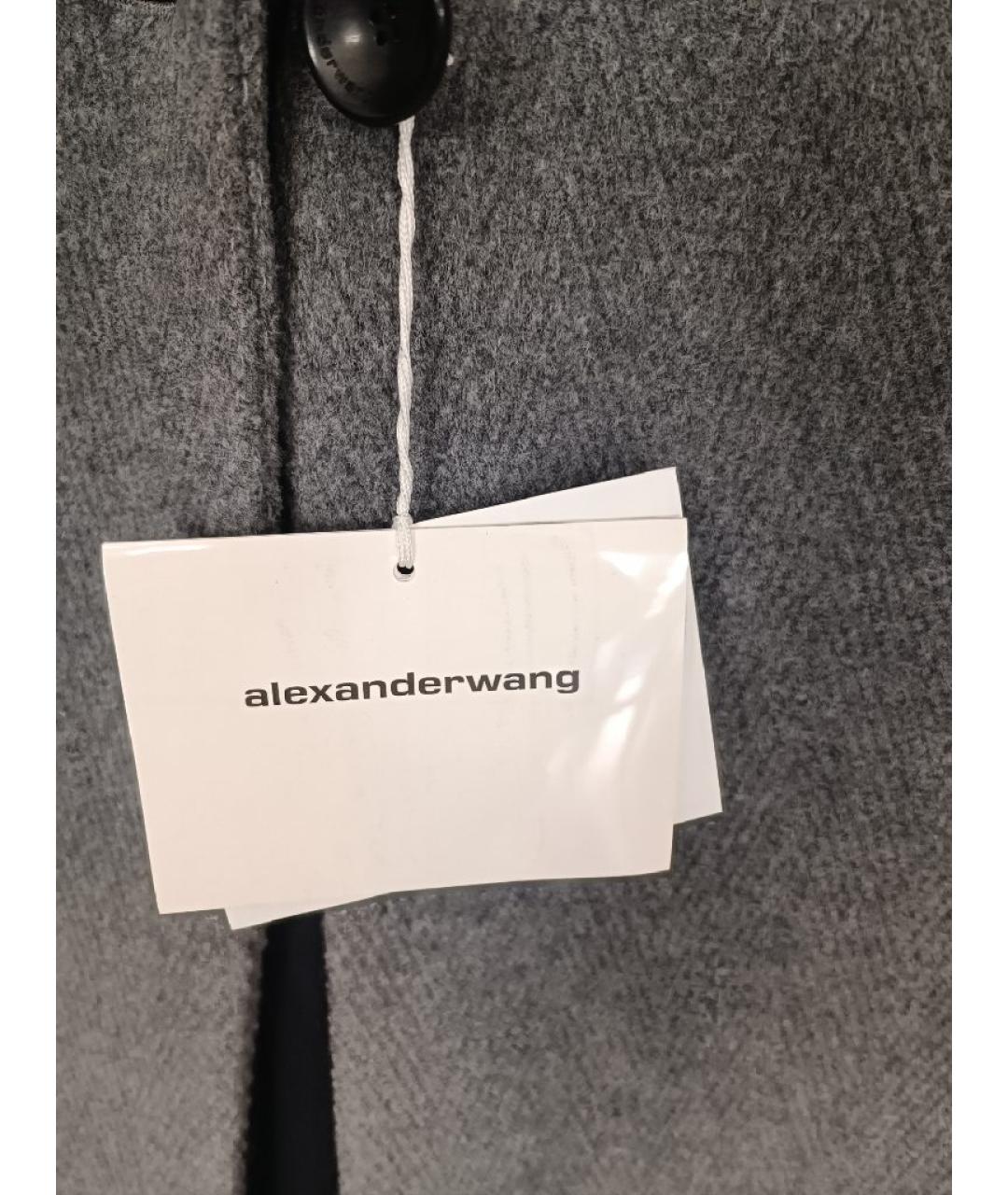 ALEXANDER WANG Серое шерстяное пальто, фото 3