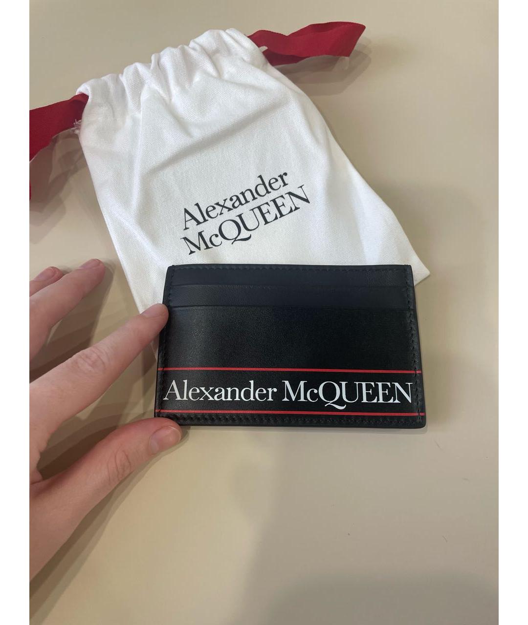 ALEXANDER MCQUEEN Черный кожаный кардхолдер, фото 2
