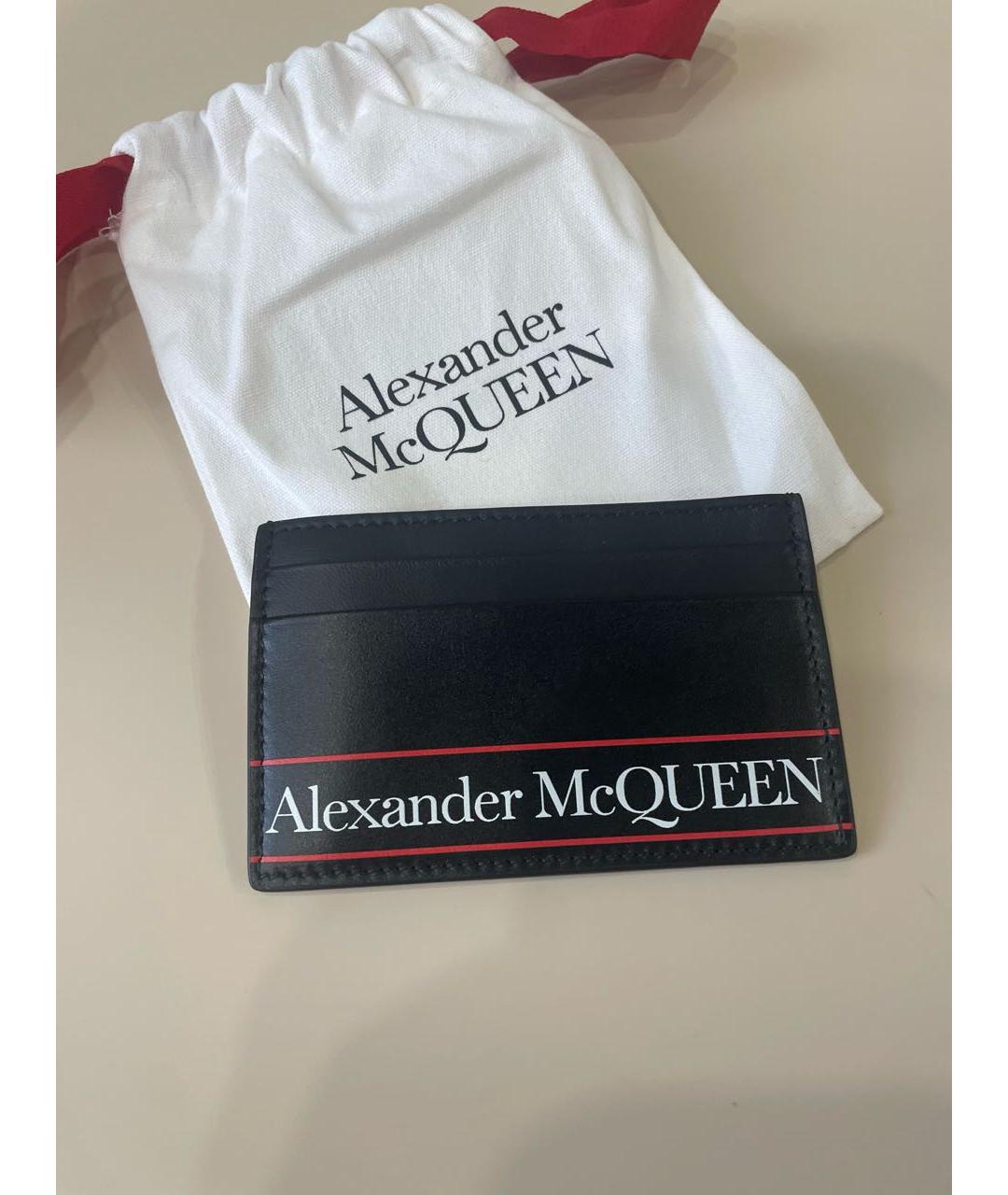 ALEXANDER MCQUEEN Черный кожаный кардхолдер, фото 5