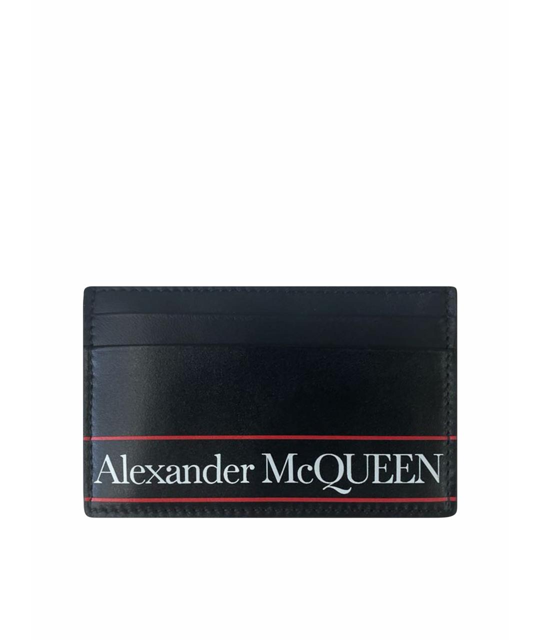 ALEXANDER MCQUEEN Черный кожаный кардхолдер, фото 1