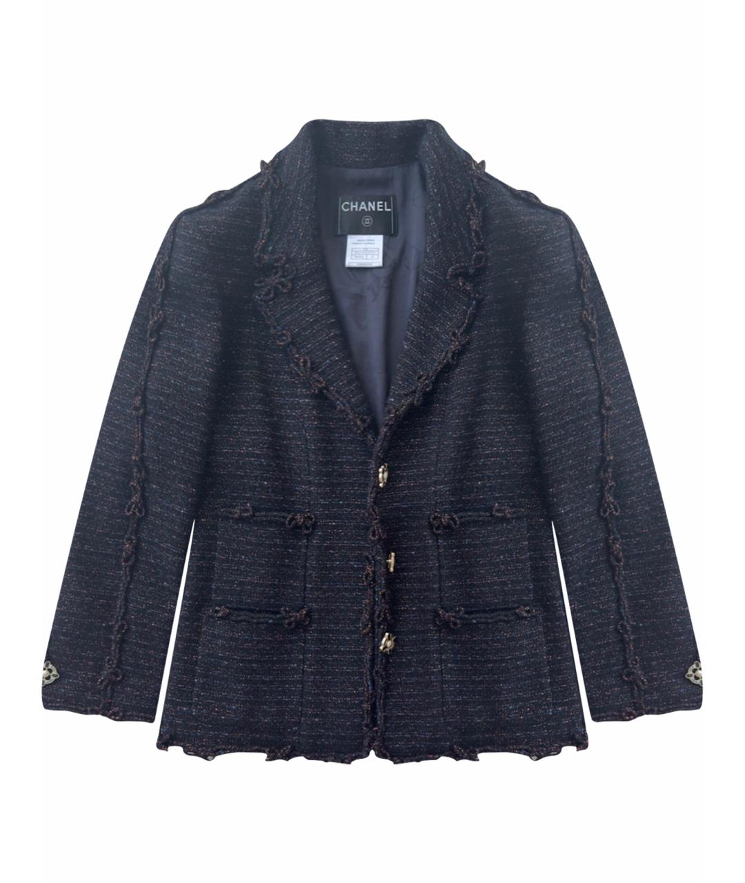 CHANEL Фиолетовый шерстяной жакет/пиджак, фото 1