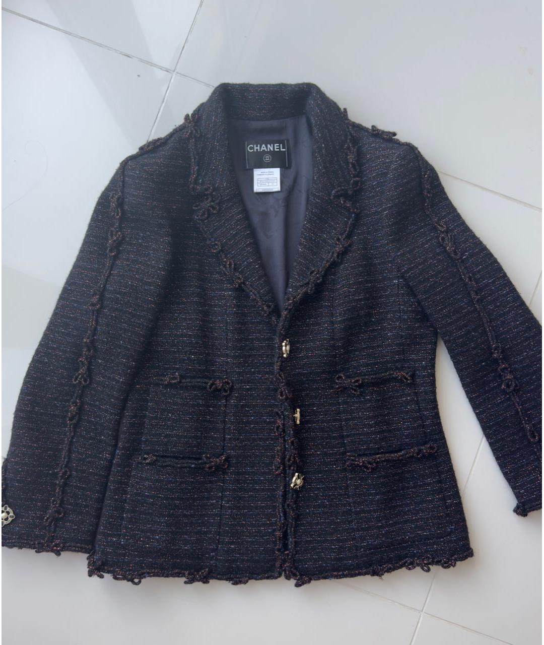 CHANEL Фиолетовый шерстяной жакет/пиджак, фото 7