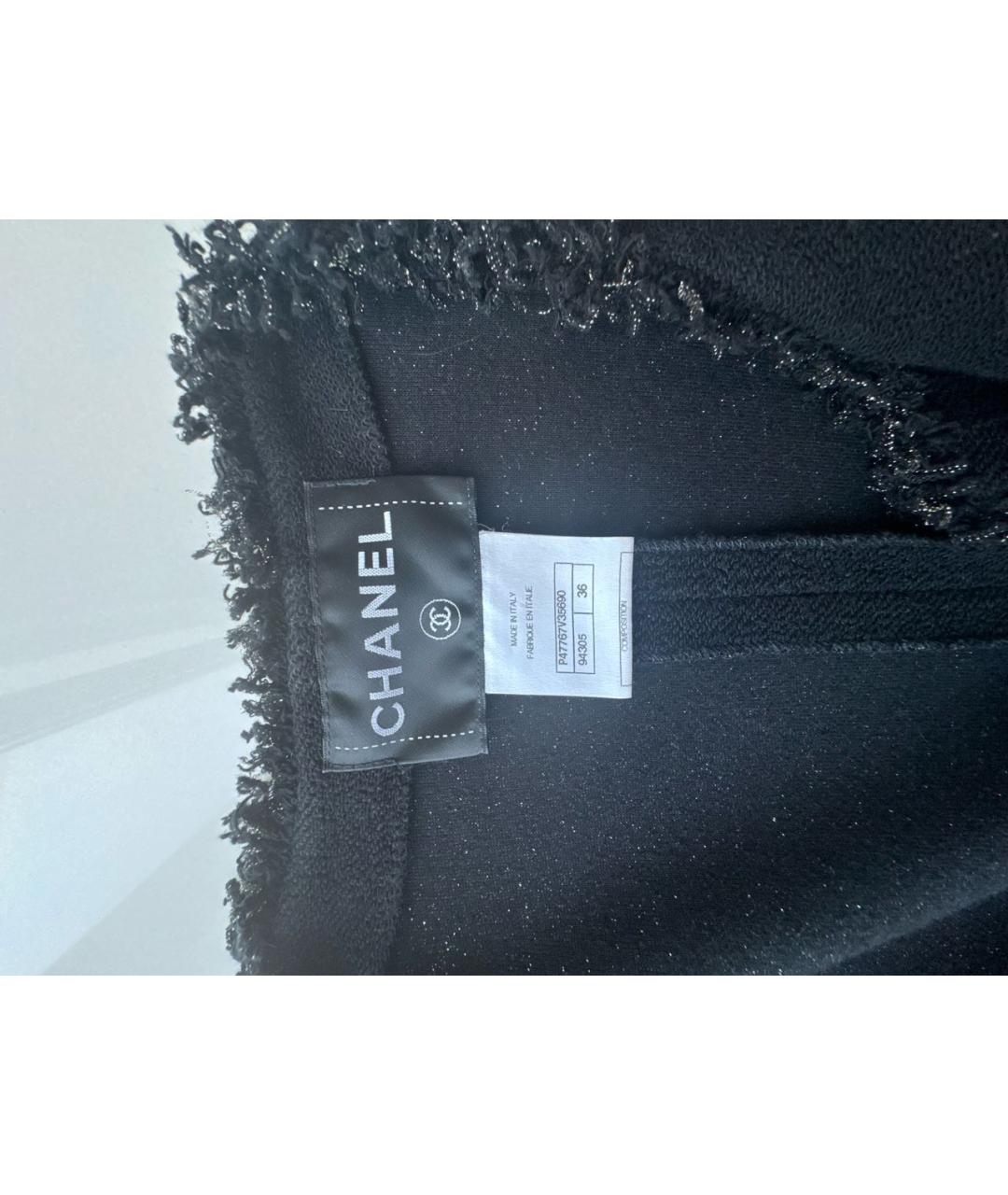 CHANEL Черный хлопковый жакет/пиджак, фото 3