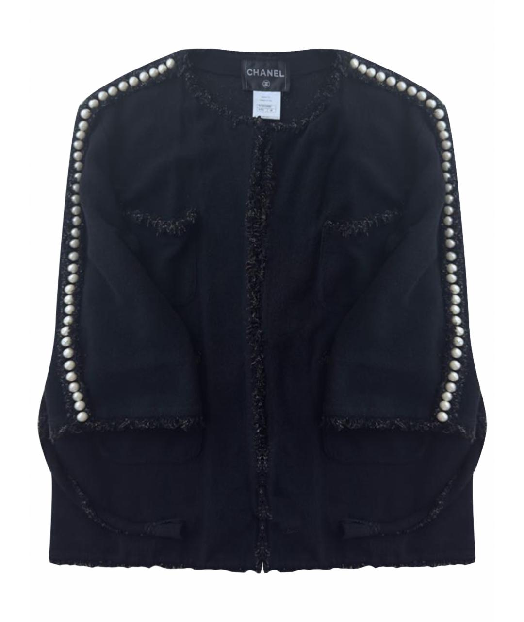 CHANEL Черный хлопковый жакет/пиджак, фото 1