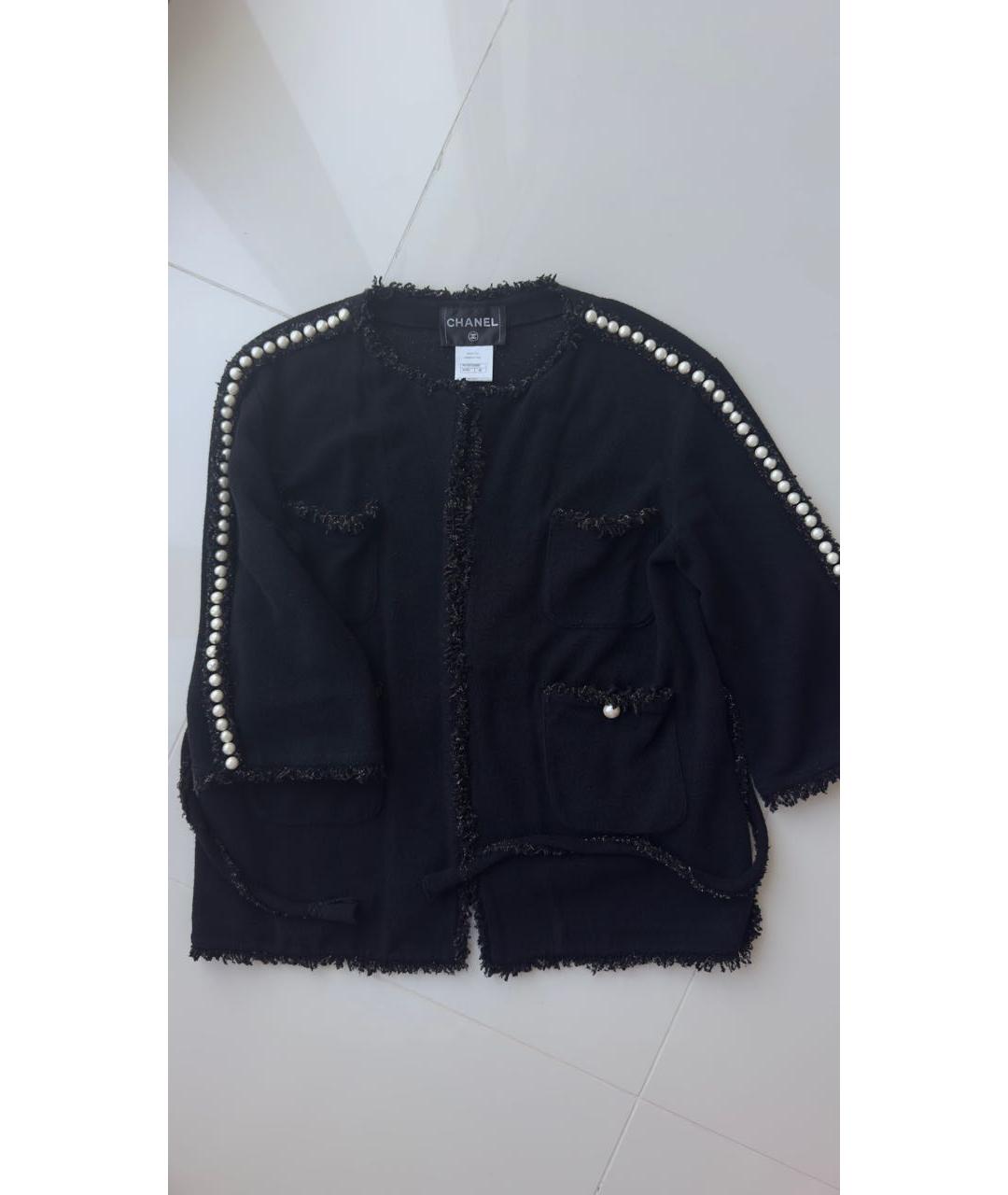CHANEL Черный хлопковый жакет/пиджак, фото 6